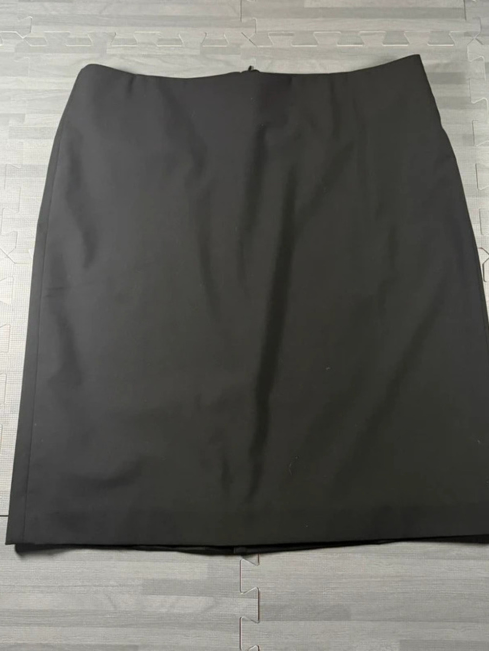 Lands End Pencil Skirt Women Size 14 Black Wool Blend Professional